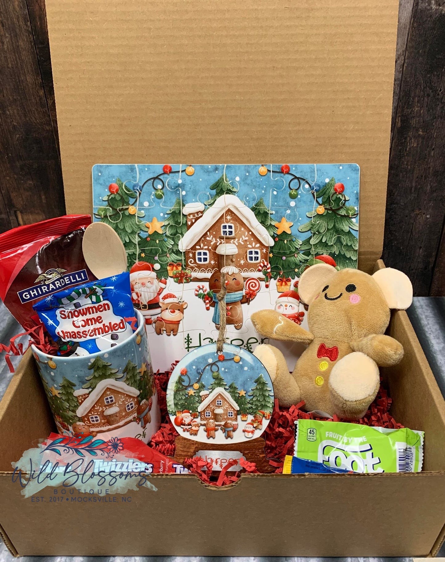 Personalized Gingerbread House Kids Christmas Eve Box