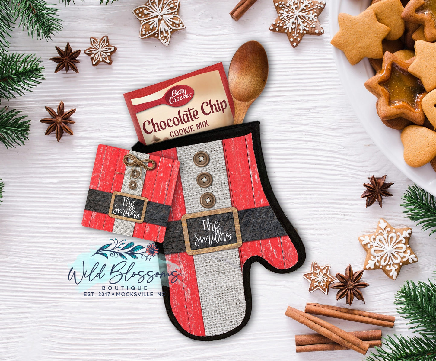 Wooden Santa Suit Personalized Gift Set