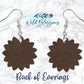 Distressed Leopard Print Patriotic Sunflower Drop Earrings