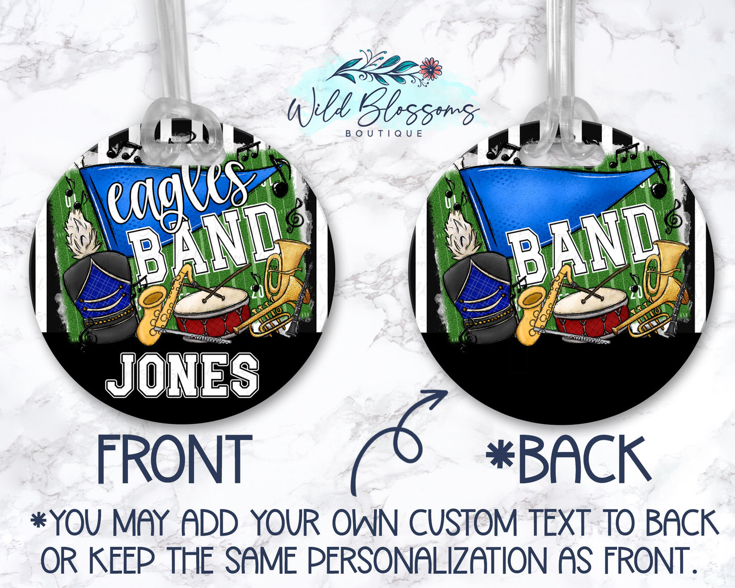 Personalized Marching Band Bag Tag