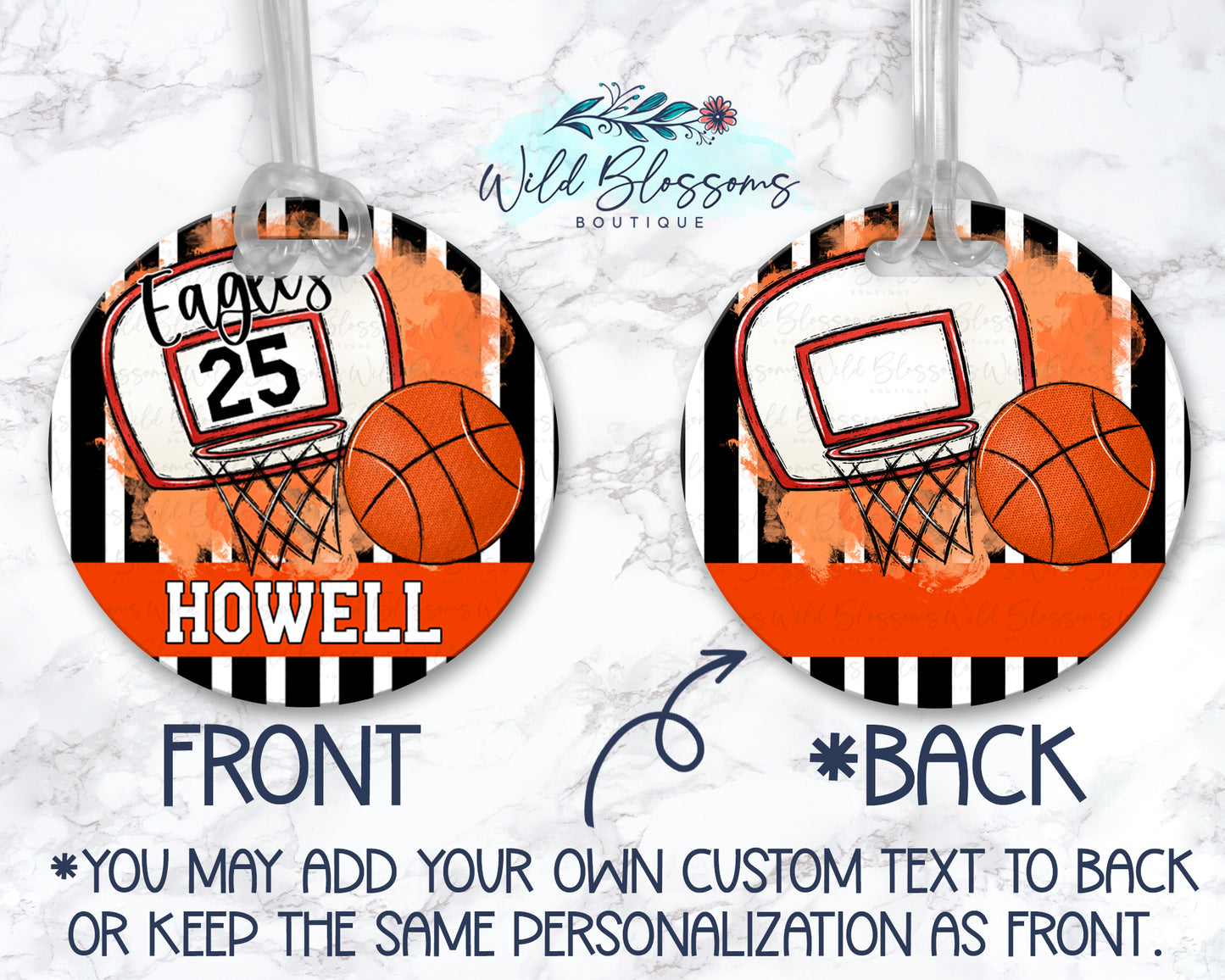 Personalized Basketball Bag Tag