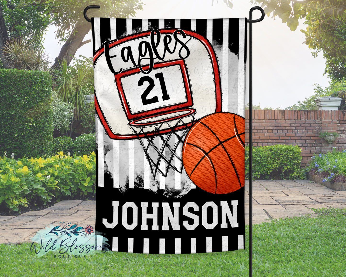 Personalized Basketball Garden Flag