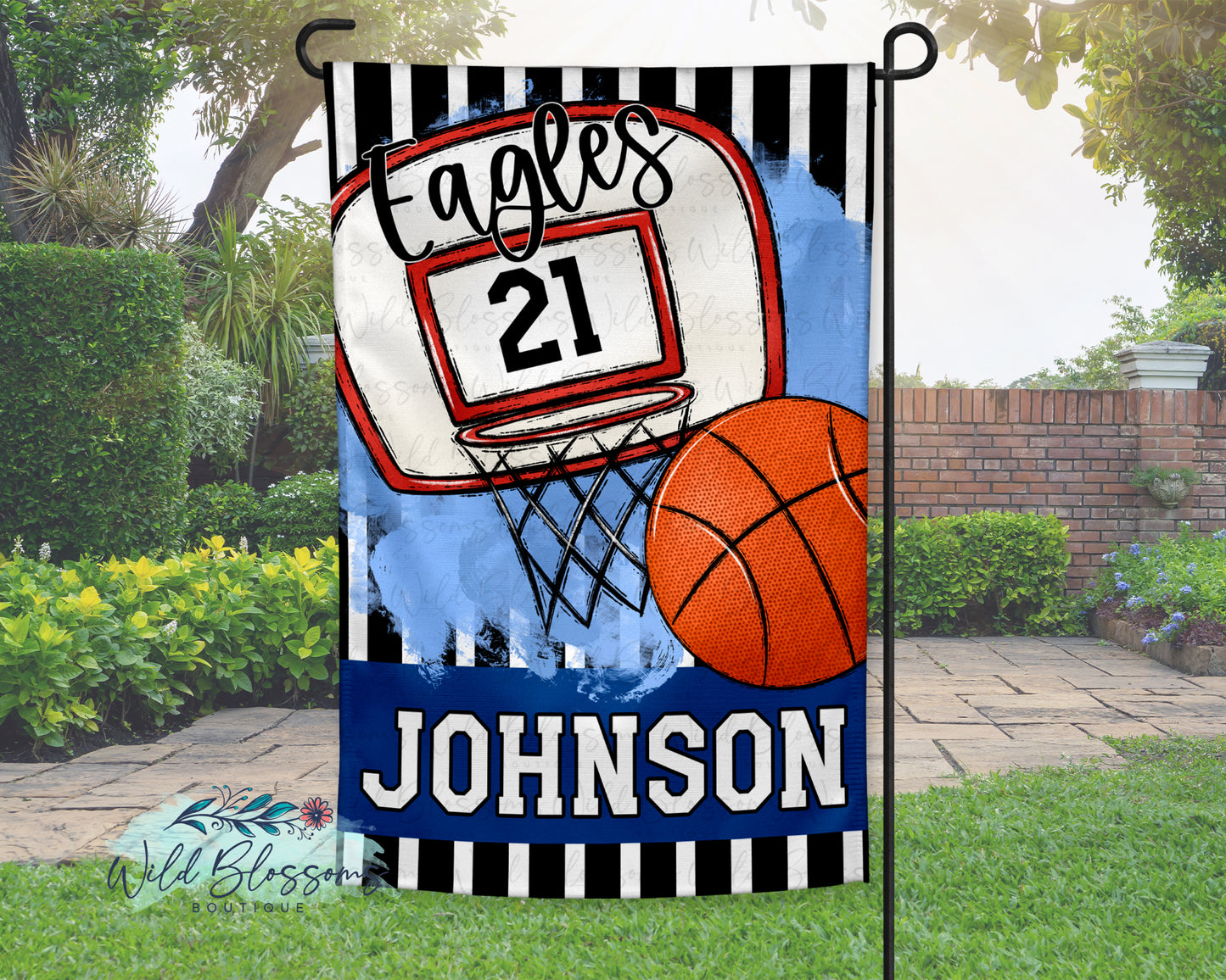 Personalized Basketball Garden Flag