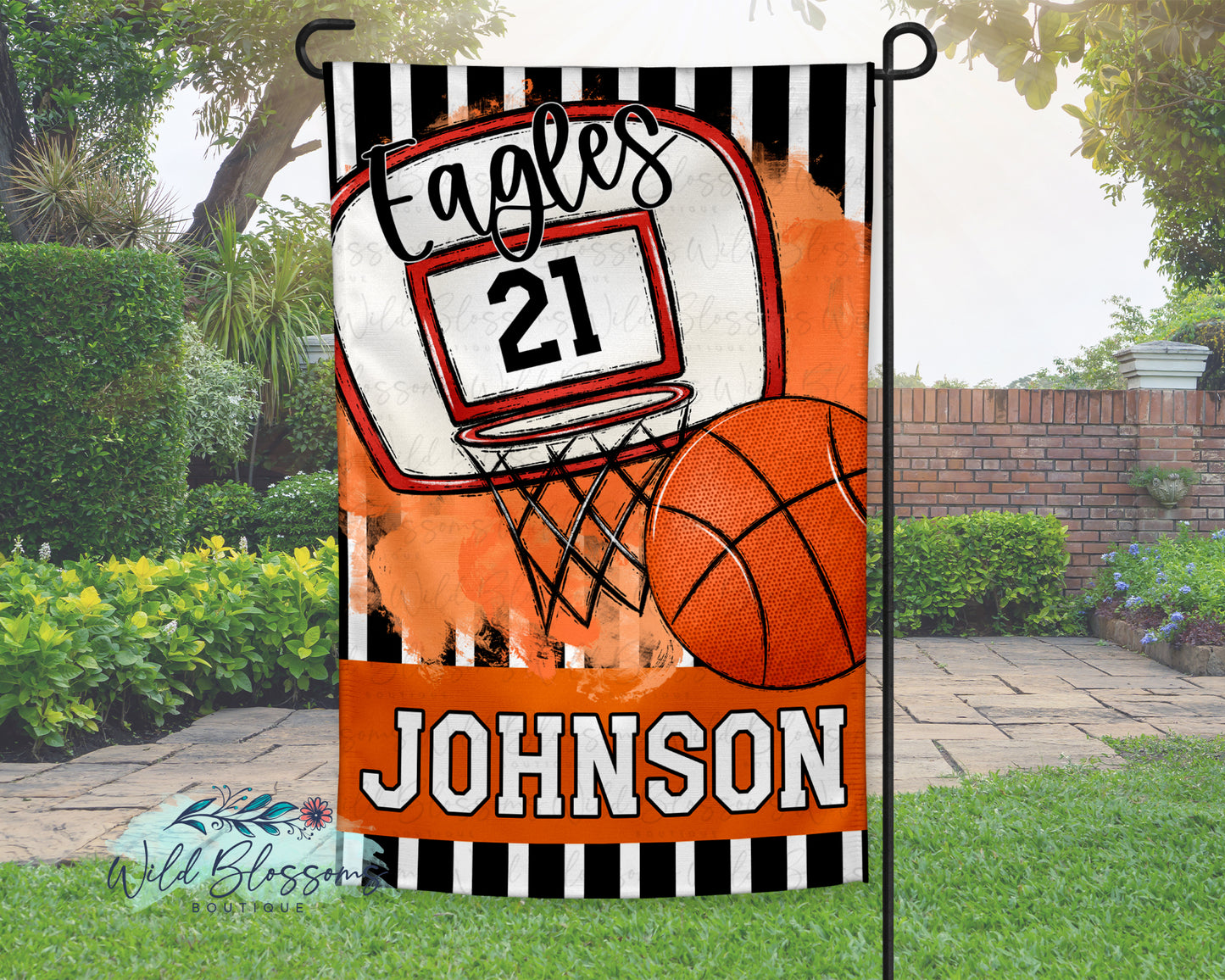 Personalized Basketball Garden Flag