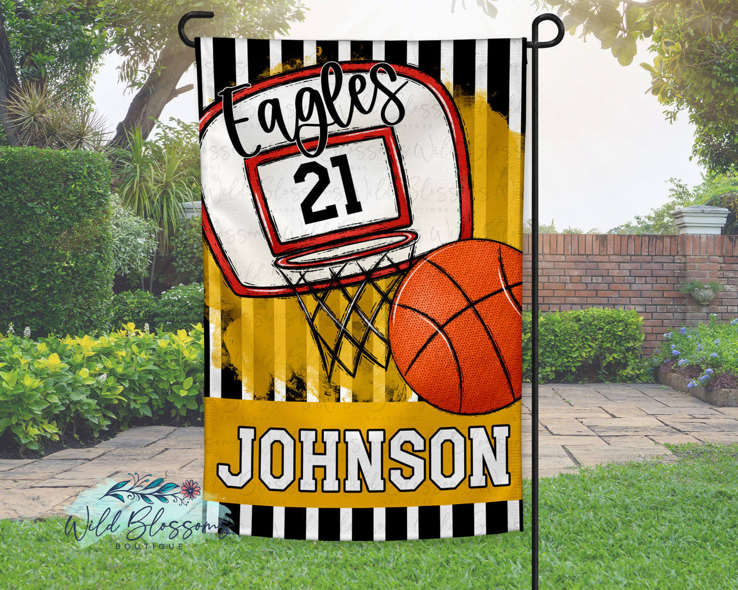 Personalized Basketball Garden Flag