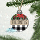 Buffalo Plaid Poinsettia Christmas Ball Ornament