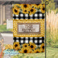 Buffalo Plaid Sunflower And Polka Dot Personalized Garden Flag
