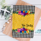 Buffalo Plaid Bright Floral Mustard Polka Dot Personalized Kitchen Towel