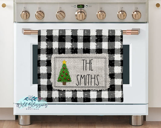 Buffalo Plaid Christmas Tree Kitchen Towel