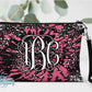 Black And Pink Leopard Print Tie Dye Linen Bag