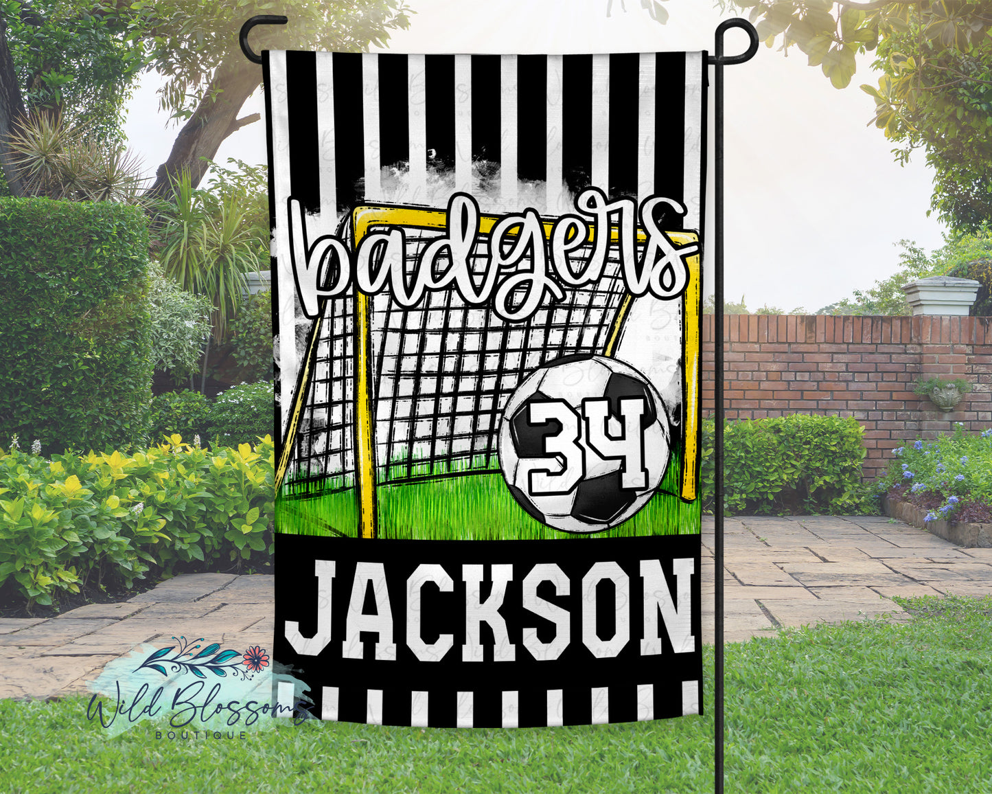 Personalized Soccer Garden Flag