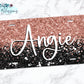 Black And Rose Gold Glitter License Plate