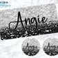 Black And Silver Glitter License Plate