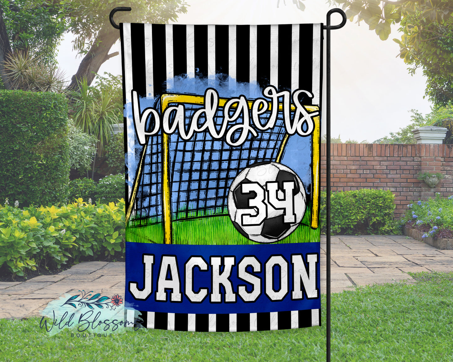 Personalized Soccer Garden Flag