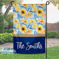 Navy Sunflower Floral Personalized Garden Flag