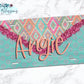 Boho Aztec Glitter Look License Plate