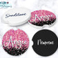 Black And Pink Glitter Car Coasters