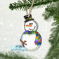 Bright Lights Snowman Personalized Ornament