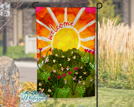 Bright Spring Floral Sunshine Garden Flag