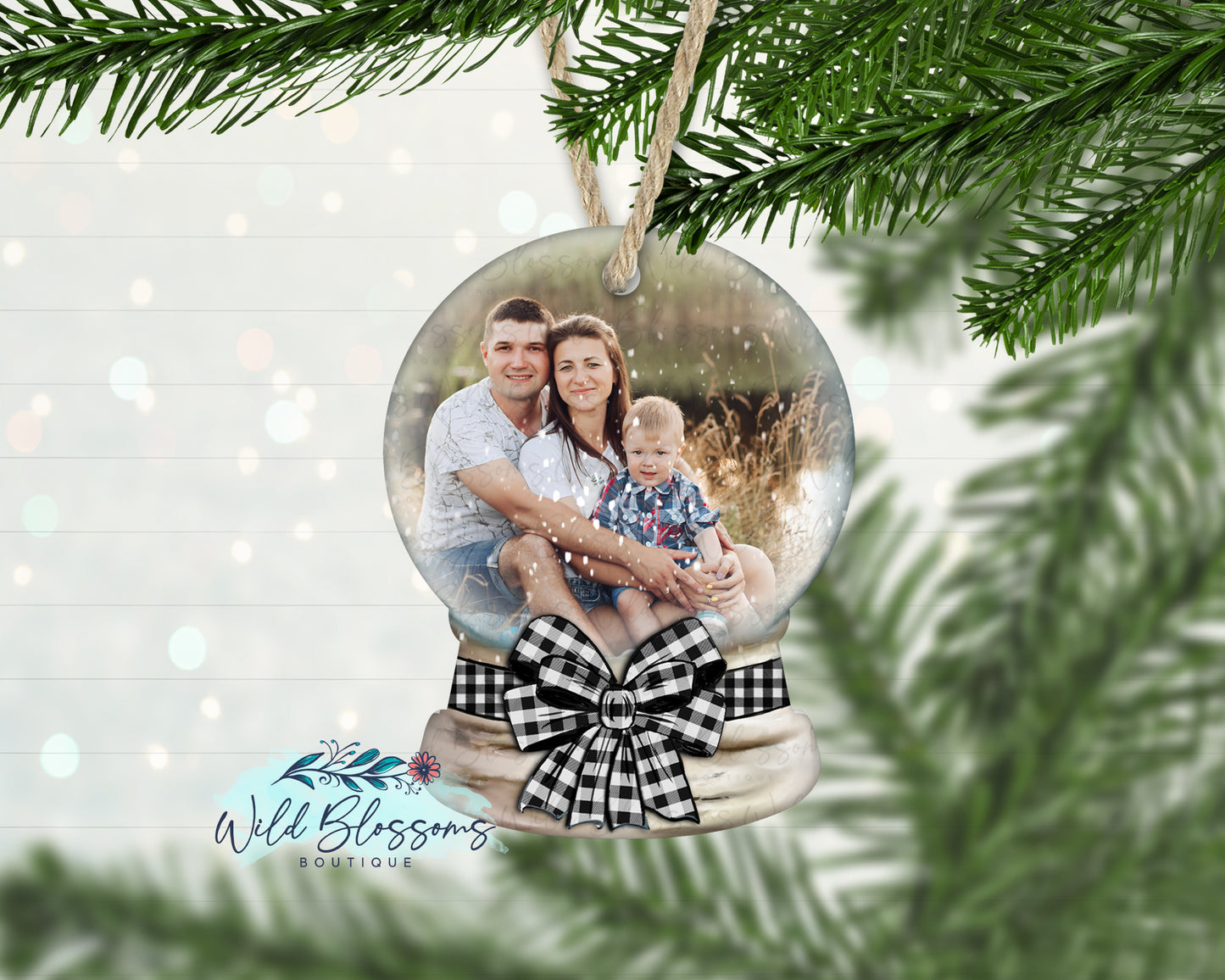 Snow Globe Photo Ornament