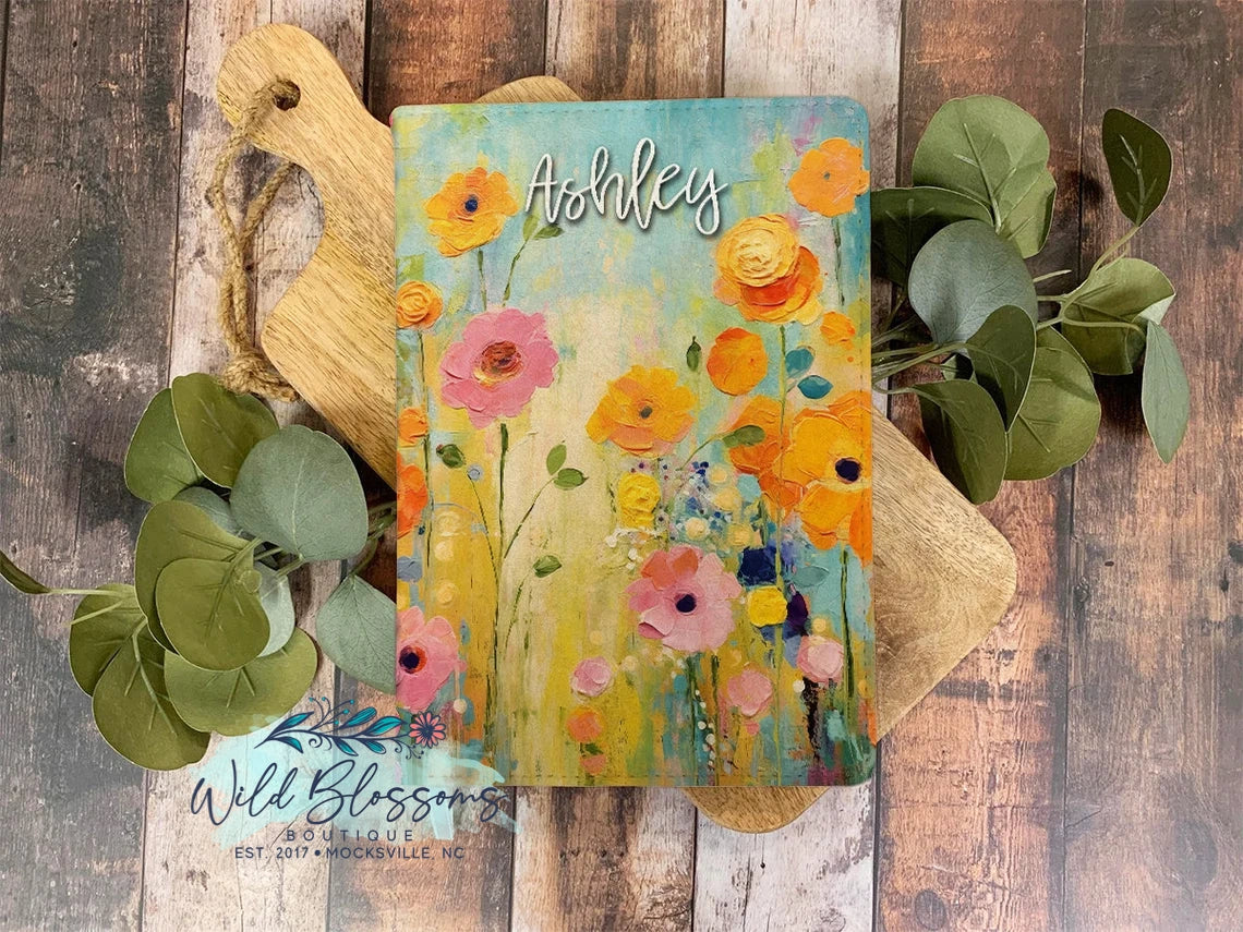 Personalized Bright Floral Painted Notebook Journals - 10 Designs To Choose From