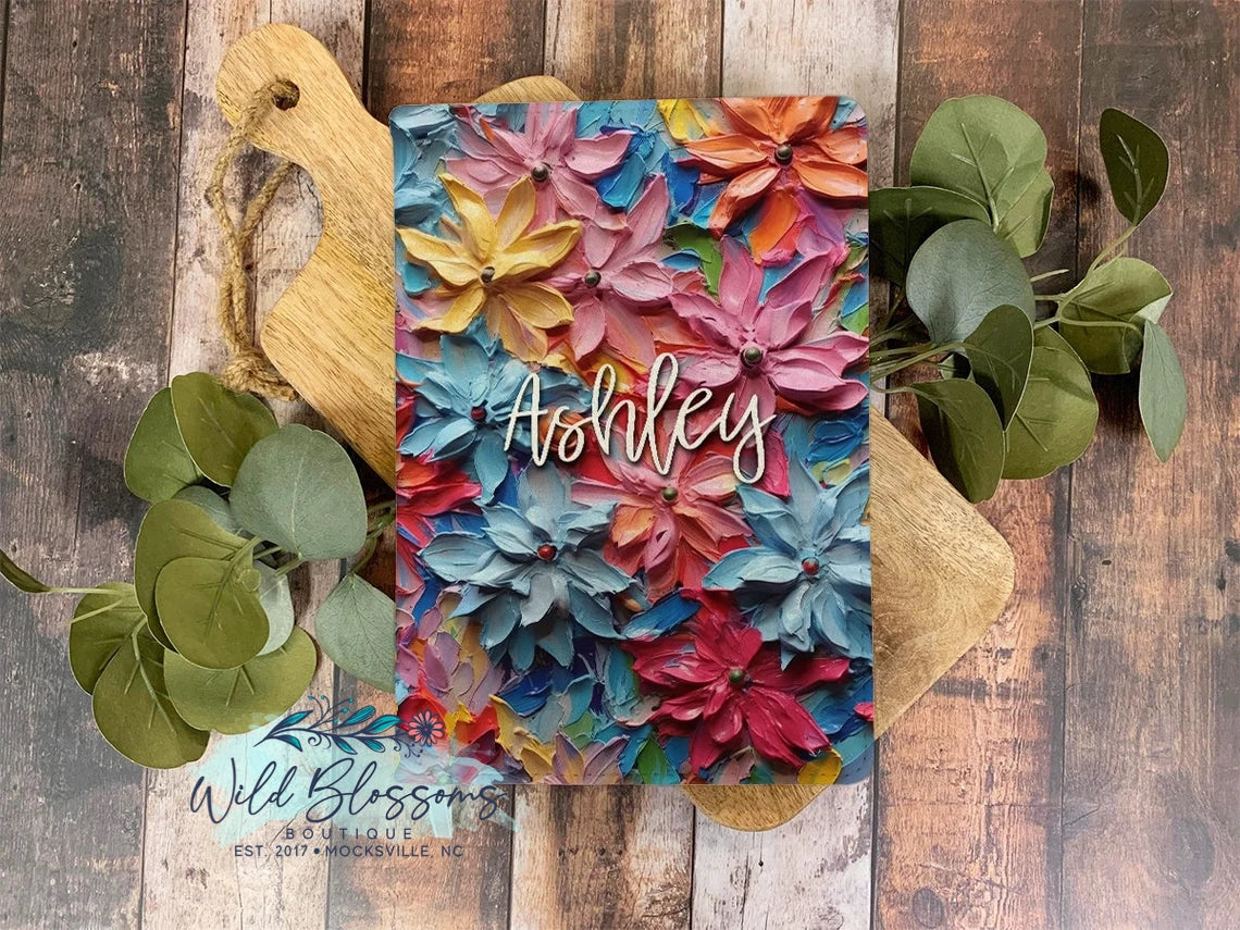 Personalized Bright Floral Painted Notebook Journals - 10 Designs To Choose From