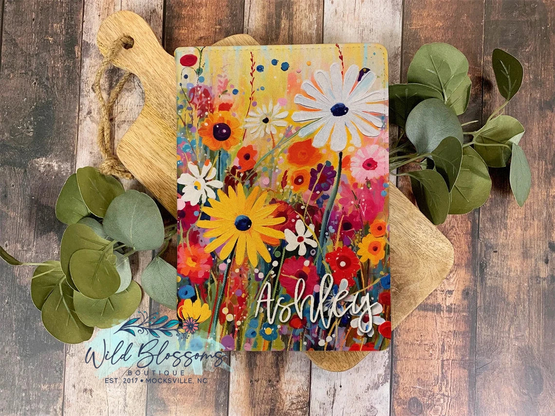 Personalized Bright Floral Painted Notebook Journals - 10 Designs To Choose From