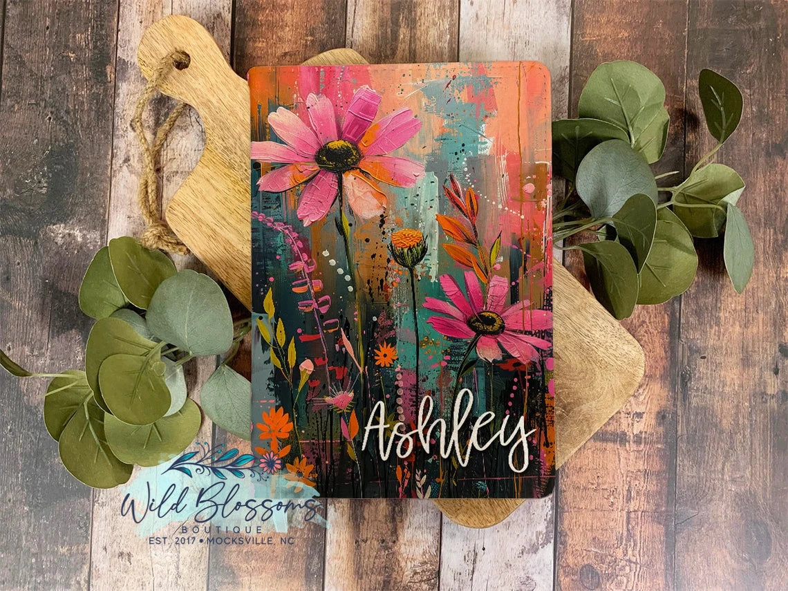 Personalized Bright Floral Painted Notebook Journals - 10 Designs To Choose From