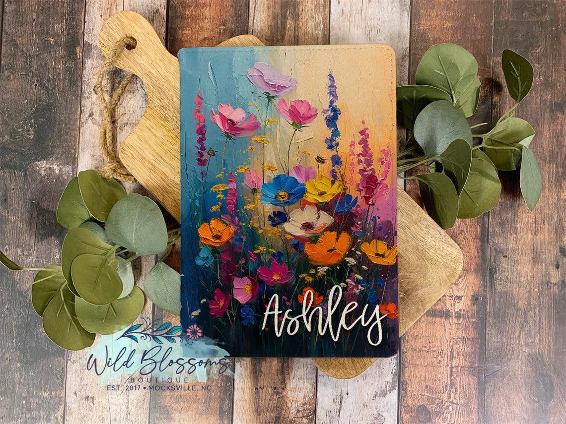 Personalized Bright Floral Painted Notebook Journals - 10 Designs To Choose From