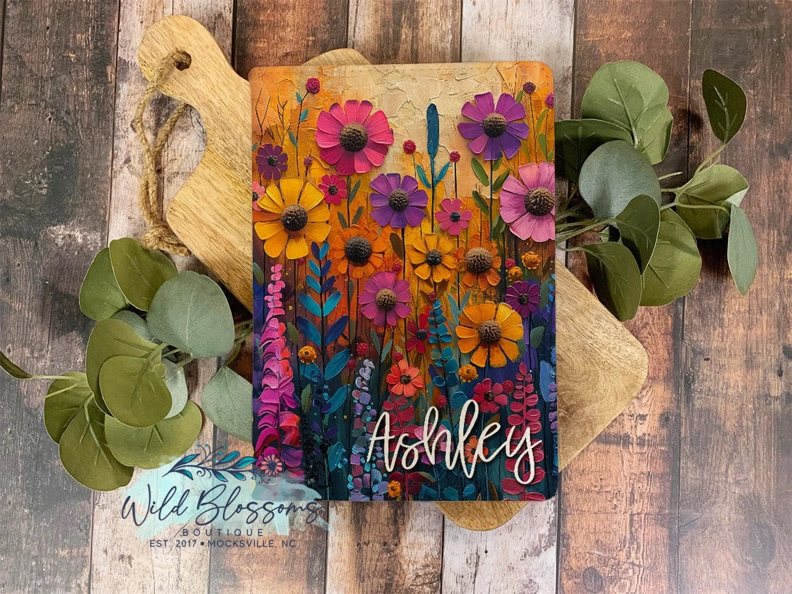 Personalized Bright Floral Painted Notebook Journals - 10 Designs To Choose From