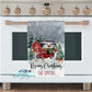 Christmas Barn Vintage Red Truck Kitchen Towel
