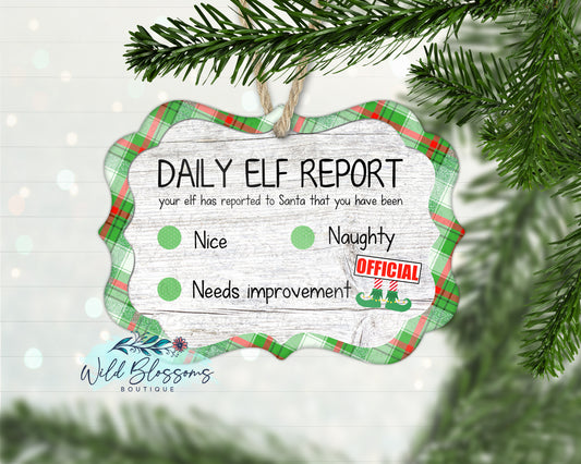 Daily Elf Report Ornament