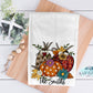 Fall Floral Pumpkin Trio Personalized Kitchen Towel