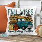 Fall Vibes And Hay Rides Vintage Truck Pillow