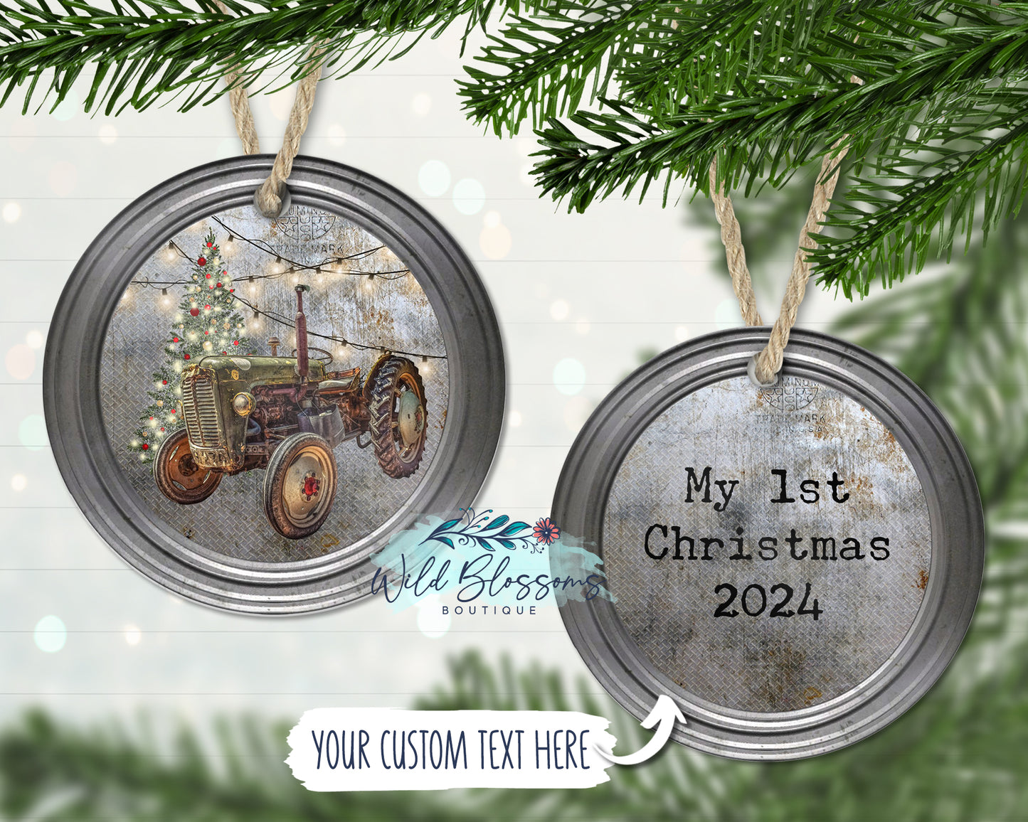 Rustic Tractor Ornament