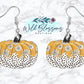 Floral Mustard And Polka Dot Pumpkin Drop Earrings