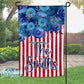 Floral American Flag Personalized Garden Flag