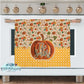 Fall Floral Pumpkin and Polka Dot Kitchen Towel