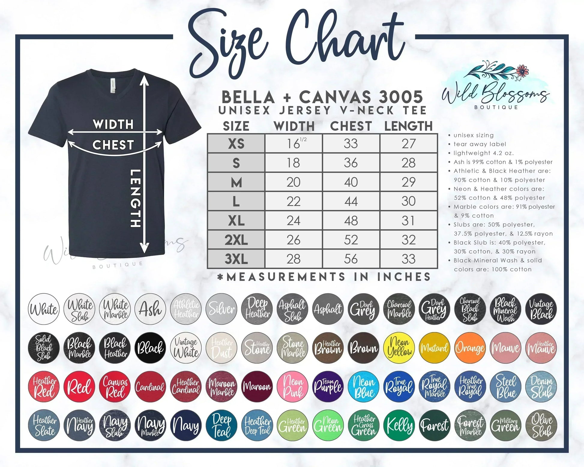 Bella + Canvas 3005 V-Neck Tee