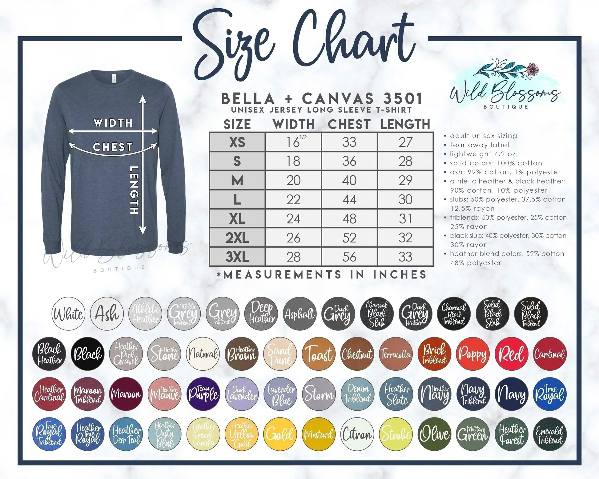 3501 Bella + Canvas Long Sleeve Tee