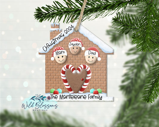 Christmas Family Gingerbread House Ornament