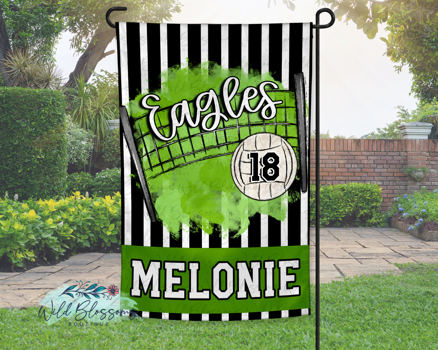 Personalized Volleyball Garden Flag