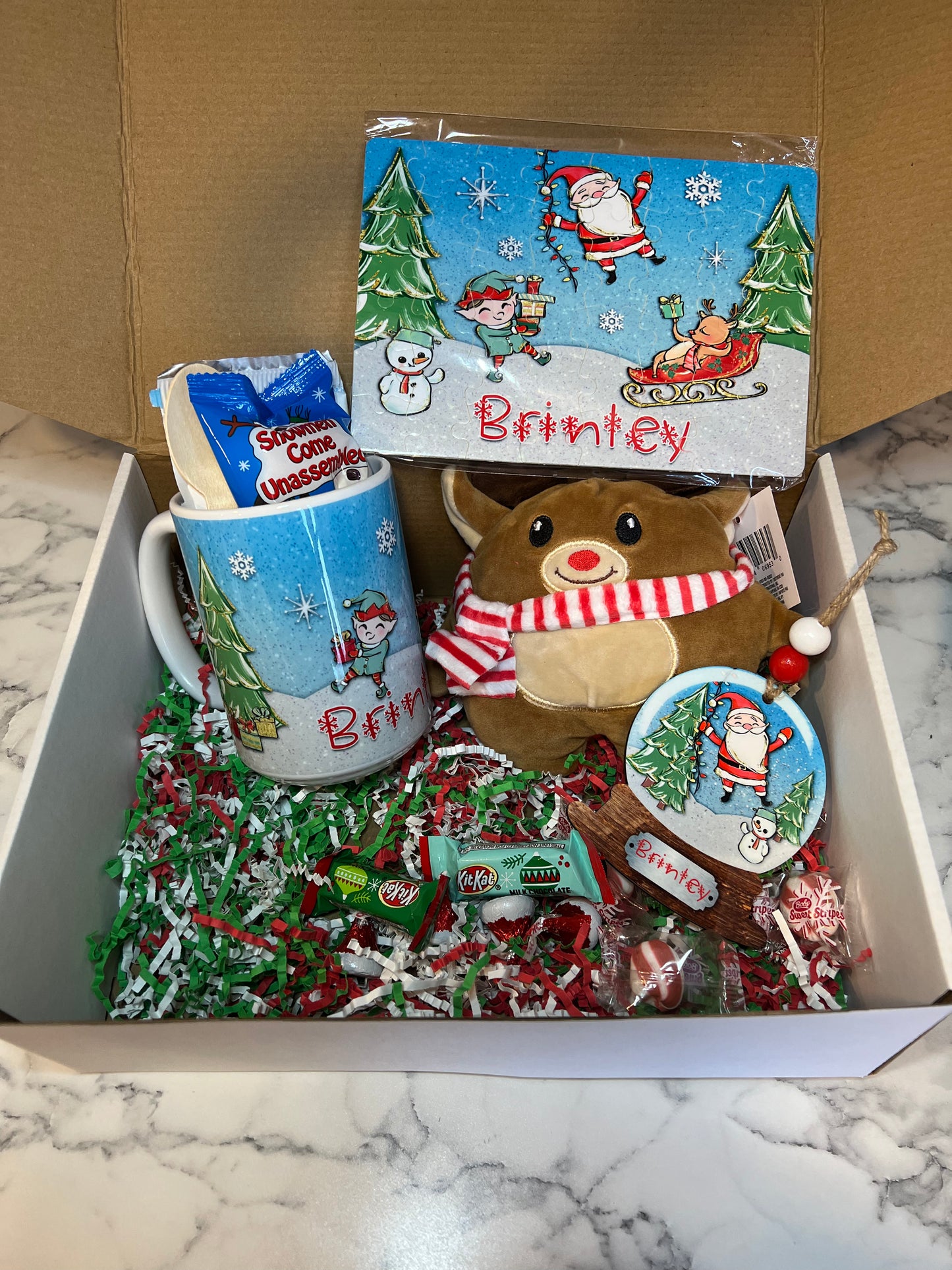 Personalized Jolly Santa and Friends Christmas Eve Box