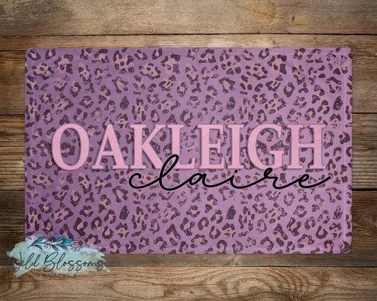 Lavender Leopard Print Baby Lovie Blanket