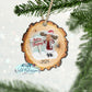 Christmas Moose Wood Slice Ornament