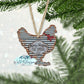 Rustic Metal Farmhouse Chicken Ornament