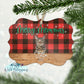 Merry Woofmas Buffalo Plaid Wooden Frame Benelux Photo Ornament