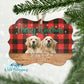 Merry Woofmas Buffalo Plaid Wooden Frame Benelux Photo Ornament