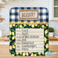 Navy Buffalo Plaid Lemon Farmhouse Personalized Kitchen Towel