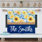Navy Sunflower Floral Personalized Kitchen Towel